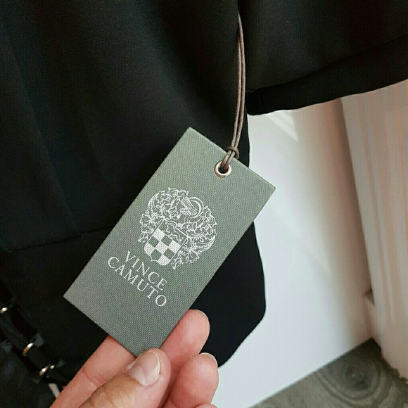 Vince Camuto Lace up tie front blouse Black Size M - Picture 6 of 8